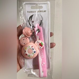 Pink Sweet Donut Keychain